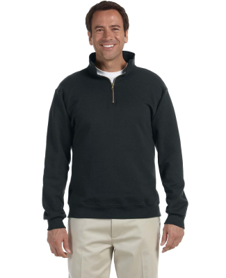 JERZEES SUPER SWEATS 1/4 Zip Sweatshirt with Cadet in Black