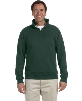 JERZEES SUPER SWEATS 1/4 Zip Sweatshirt with Cadet in Forest green