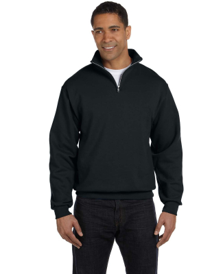 JERZEES 995 Adult New Blend Zip Cadet Collar Sweat in Black