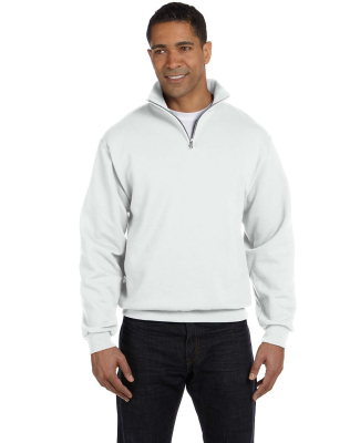 JERZEES 995 Adult New Blend Zip Cadet Collar Sweat in White