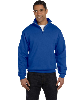 JERZEES 995 Adult New Blend Zip Cadet Collar Sweat in Royal