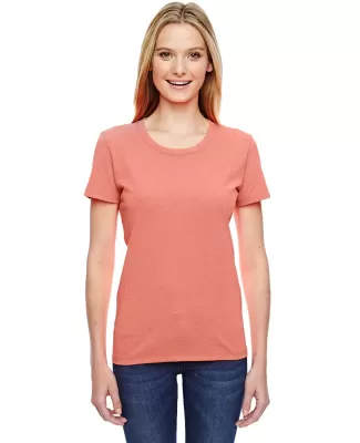 Fruit of the Loom Ladies Heavy Cotton HD153 100 Co RETRO HTR CORAL
