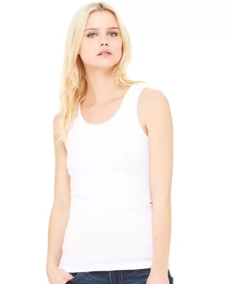 BELLA 1080 Womens Ribbed Tank Top in White