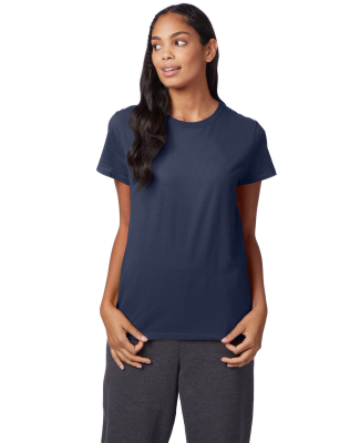 Hanes Ladies Nano T Cotton T Shirt SL04 in Navy