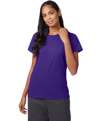 Hanes Ladies Nano T Cotton T Shirt SL04 in Purple