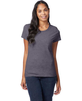 Hanes Ladies Nano T Cotton T Shirt SL04 in Charcoal heather