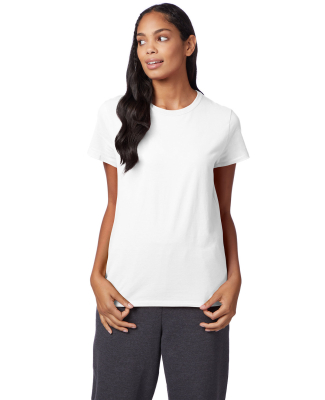 Hanes Ladies Nano T Cotton T Shirt SL04 in White