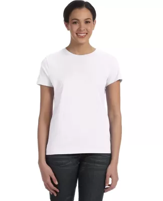 Hanes Ladies Nano T Cotton T Shirt SL04 in White