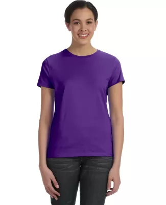 Hanes Ladies Nano T Cotton T Shirt SL04 in Purple
