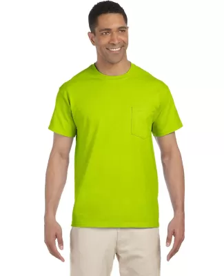 2300 Gildan Ultra Cotton Pocket T-shirt in Safety green