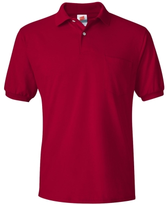 0504 Stedman by Hanes® Blended Jersey with Pocket DEEP RED