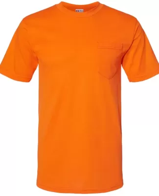 Bayside 1725 USA-Made 50/50 Short Sleeve T-Shirt w BRIGHT ORANGE