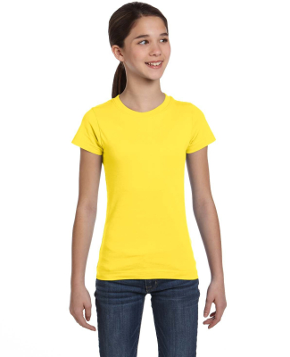 2616 LA T Girls' Fine Jersey Longer Length T-Shirt in Yellow