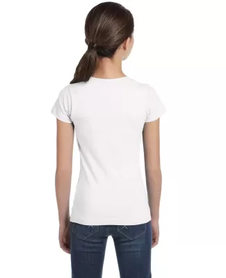 2616 LA T Girls' Fine Jersey Longer Length T-Shirt WHITE