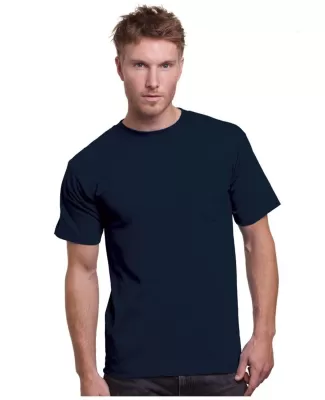 3015 Bayside Adult Union Made Cotton Pocket Tee in Navy