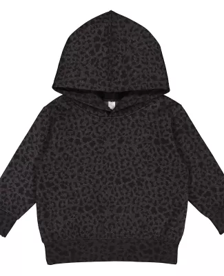 3326 Rabbit Skins Toddler Hooded Sweatshirt with P in Black leopard