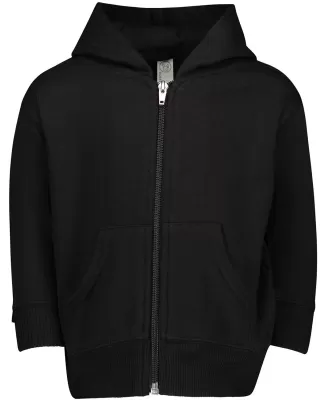 3446 Rabbit Skins Infant Zipper Hooded Sweatshirt in Black