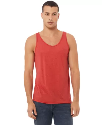 BELLA+CANVAS 3480 Unisex Cotton Tank Top in Red triblend