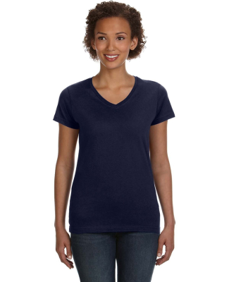 3507 LA T Ladies V-Neck Longer Length T-Shirt in Navy