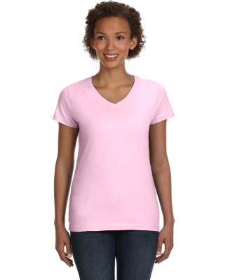 3507 LA T Ladies V-Neck Longer Length T-Shirt in Pink