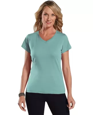 3507 LA T Ladies V-Neck Longer Length T-Shirt CHILL