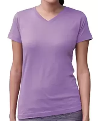 3507 LA T Ladies V-Neck Longer Length T-Shirt LAVENDER