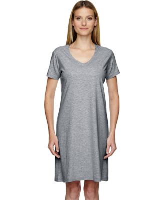 3522 LA T Ladies T-Shirt Dress in Granite heather