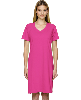 3522 LA T Ladies T-Shirt Dress in Hot pink