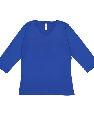 3577 LA T Ladies' V-Neck 3/4-Sleeve T-Shirt ROYAL