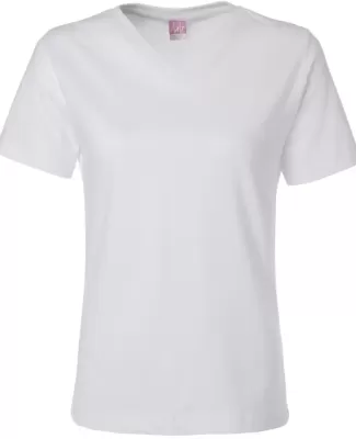 3587 LA T Ladies' V-Neck T-Shirt WHITE