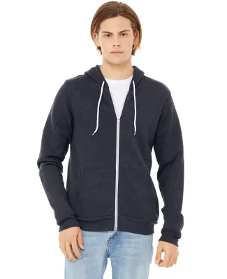 BELLA+CANVAS 3739 Unisex Poly-Cotton Fleece Hoodie in Heather navy