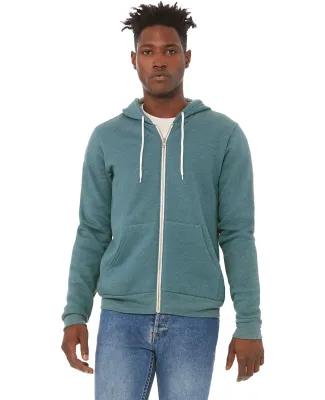 BELLA+CANVAS 3739 Unisex Poly-Cotton Fleece Hoodie in Hthr deep teal