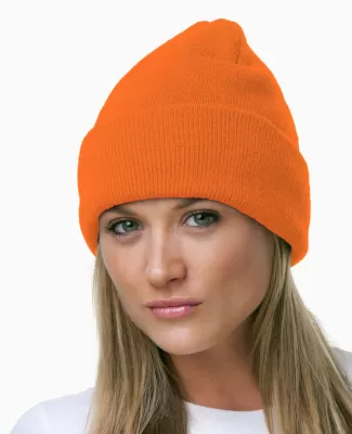 3825 Bayside Knit Cuff Beanie in Bright orange