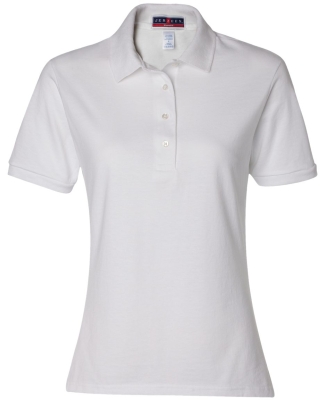 437W Jerzees Ladies' Jersey Polo with SpotShield WHITE