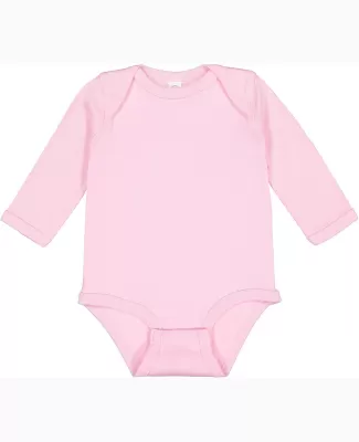 4411 Rabbit Skins Infant Baby Rib Long-Sleeve Cree in Pink