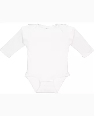 4411 Rabbit Skins Infant Baby Rib Long-Sleeve Cree in White