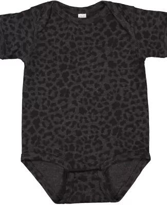 4424 Rabbit Skins Infant Fine Jersey Creeper in Black leopard
