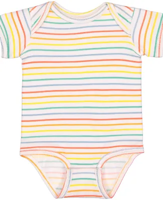 4424 Rabbit Skins Infant Fine Jersey Creeper in Rainbow stripe