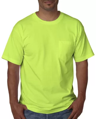 5070 Bayside Adult Short-Sleeve Cotton Tee with Po in Lime green