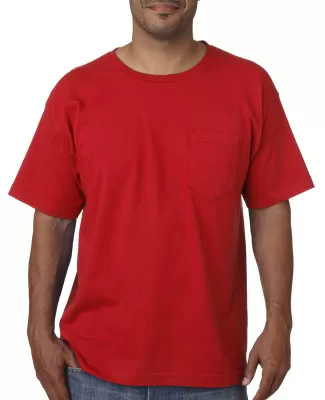 5070 Bayside Adult Short-Sleeve Cotton Tee with Po in Red