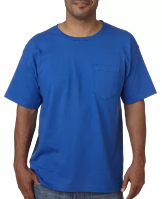 5070 Bayside Adult Short-Sleeve Cotton Tee with Po in Royal blue