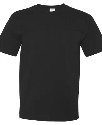 5070 Bayside Adult Short-Sleeve Cotton Tee with Po BLACK