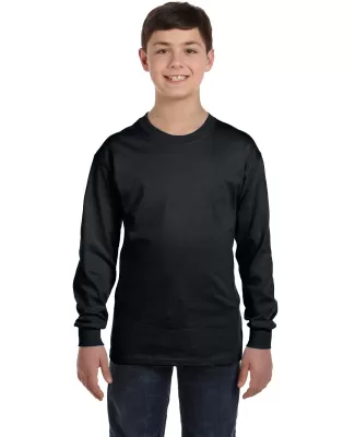 5400B Gildan Youth Heavy Cotton Long Sleeve T-Shir in Black