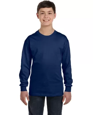 5400B Gildan Youth Heavy Cotton Long Sleeve T-Shir in Navy