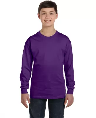 5400B Gildan Youth Heavy Cotton Long Sleeve T-Shir in Purple