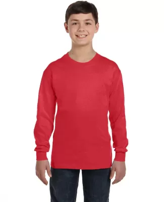 5400B Gildan Youth Heavy Cotton Long Sleeve T-Shir in Red