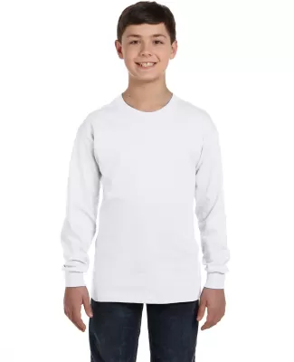 5400B Gildan Youth Heavy Cotton Long Sleeve T-Shir in White