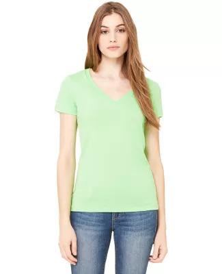 BELLA 6035 Womens Deep V-Neck T-shirt in Neon green