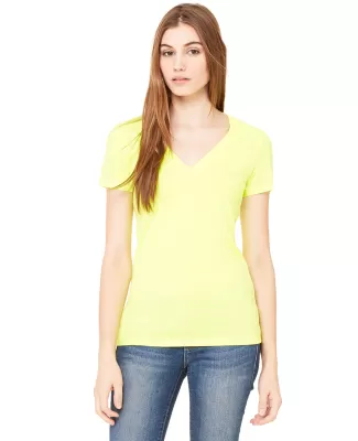 BELLA 6035 Womens Deep V-Neck T-shirt in Neon yellow