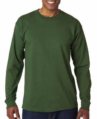 6100 Bayside Adult Long-Sleeve Cotton Tee in Forest green